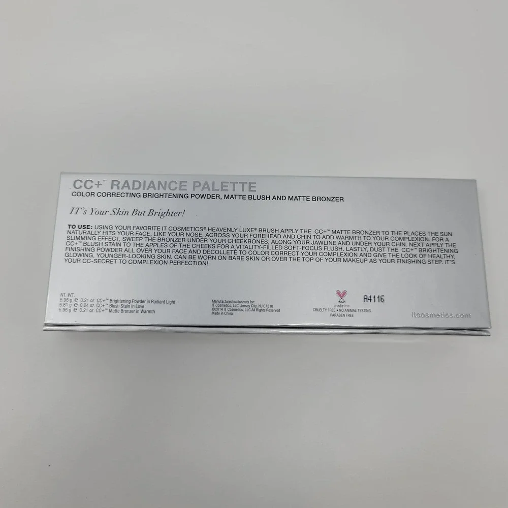 IT‎ Cosmetics CC+ Radiance Palette Naturally Pretty Brightener Blush Bronzer New